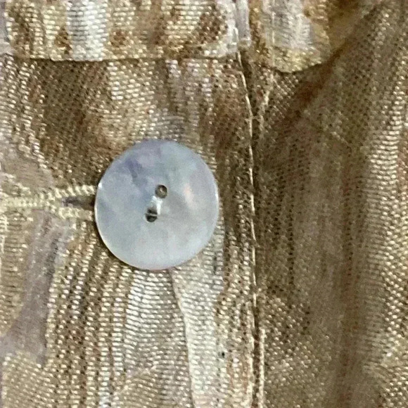 Ruby Rd cream tan & brown button down shirt - Picture 5 of 13